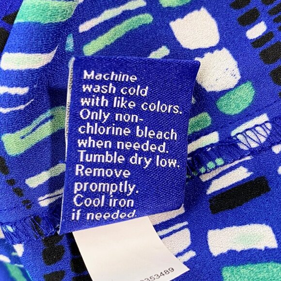 Apt. 9 Blouse Women's Sz 0X Blue Abstract Print Sleeveless Button-Up Top NEW - Picture 8 of 8